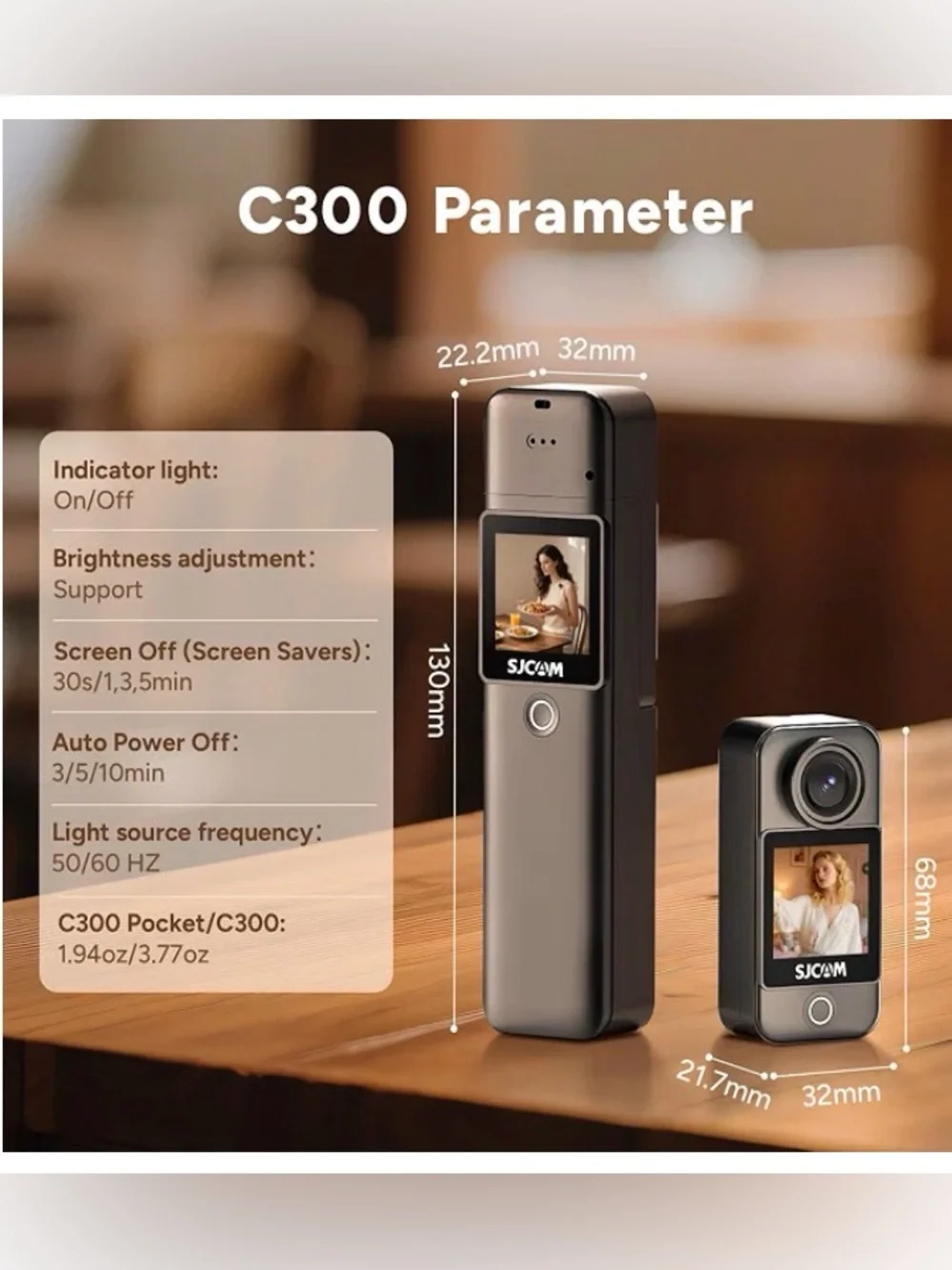 C300 Action Camera (Black) - Dual Touch Screen